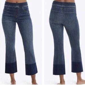 SPANX Blue Cropped Flare Jeans